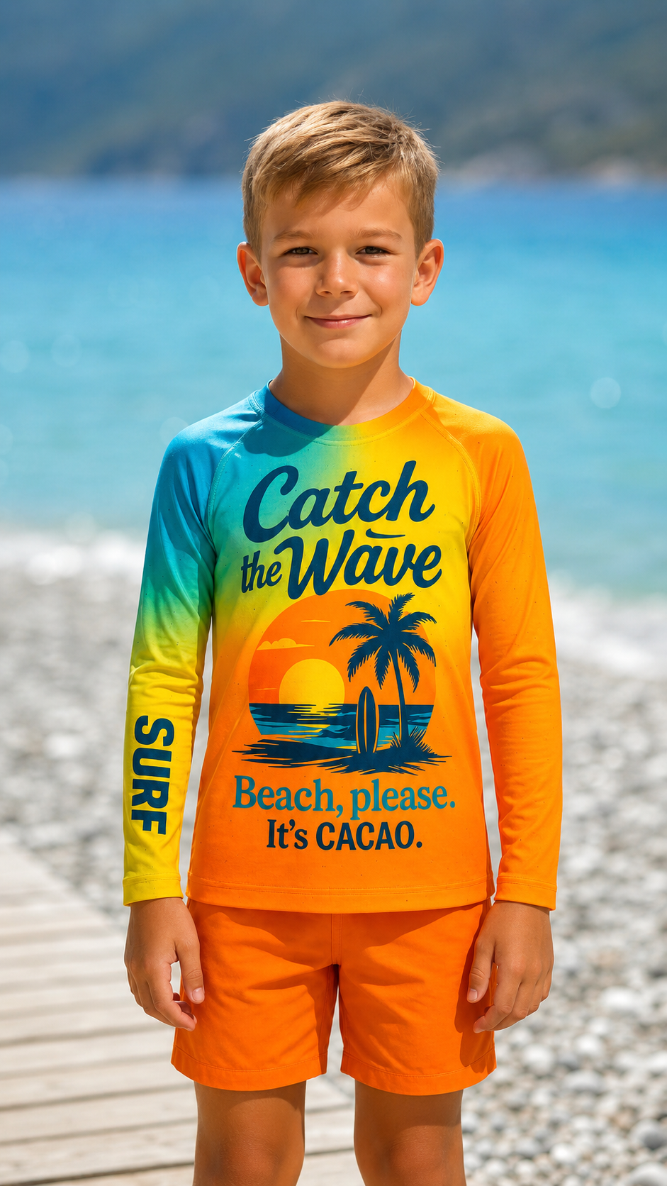 Детски рашгард Sunset Sense CACAO Beachwear™️ със UV защита