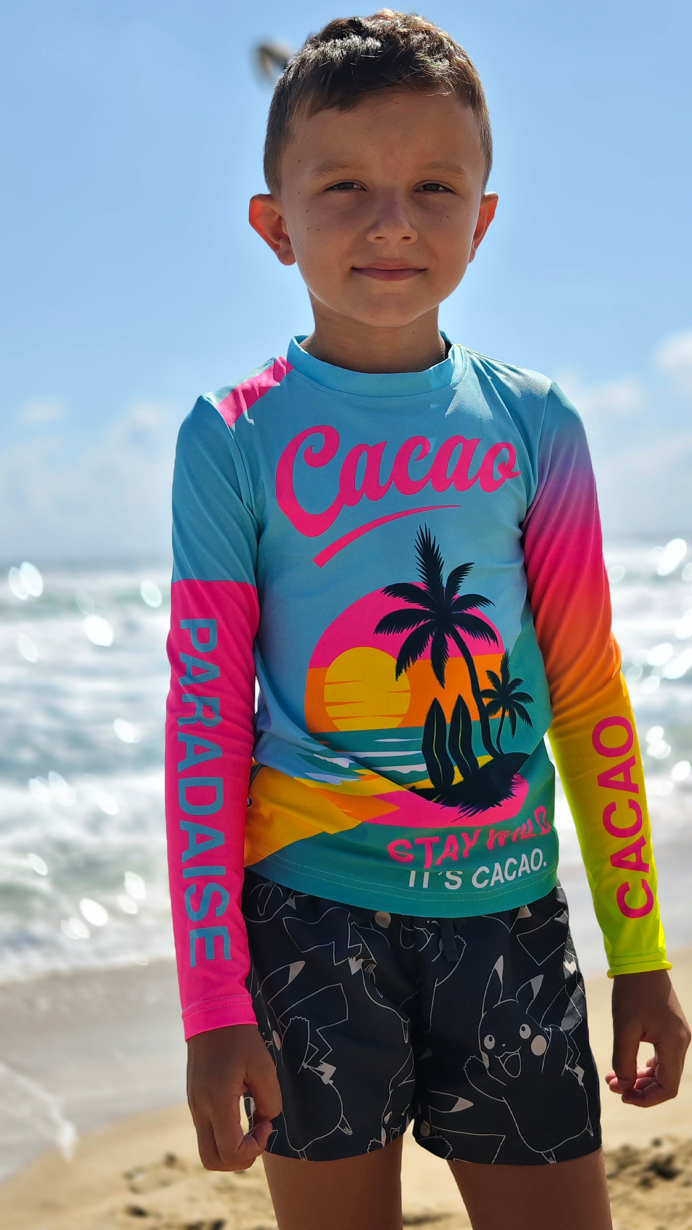Camisola infantil de proteção UV Ocean Joy CACAO Beachwear™️
