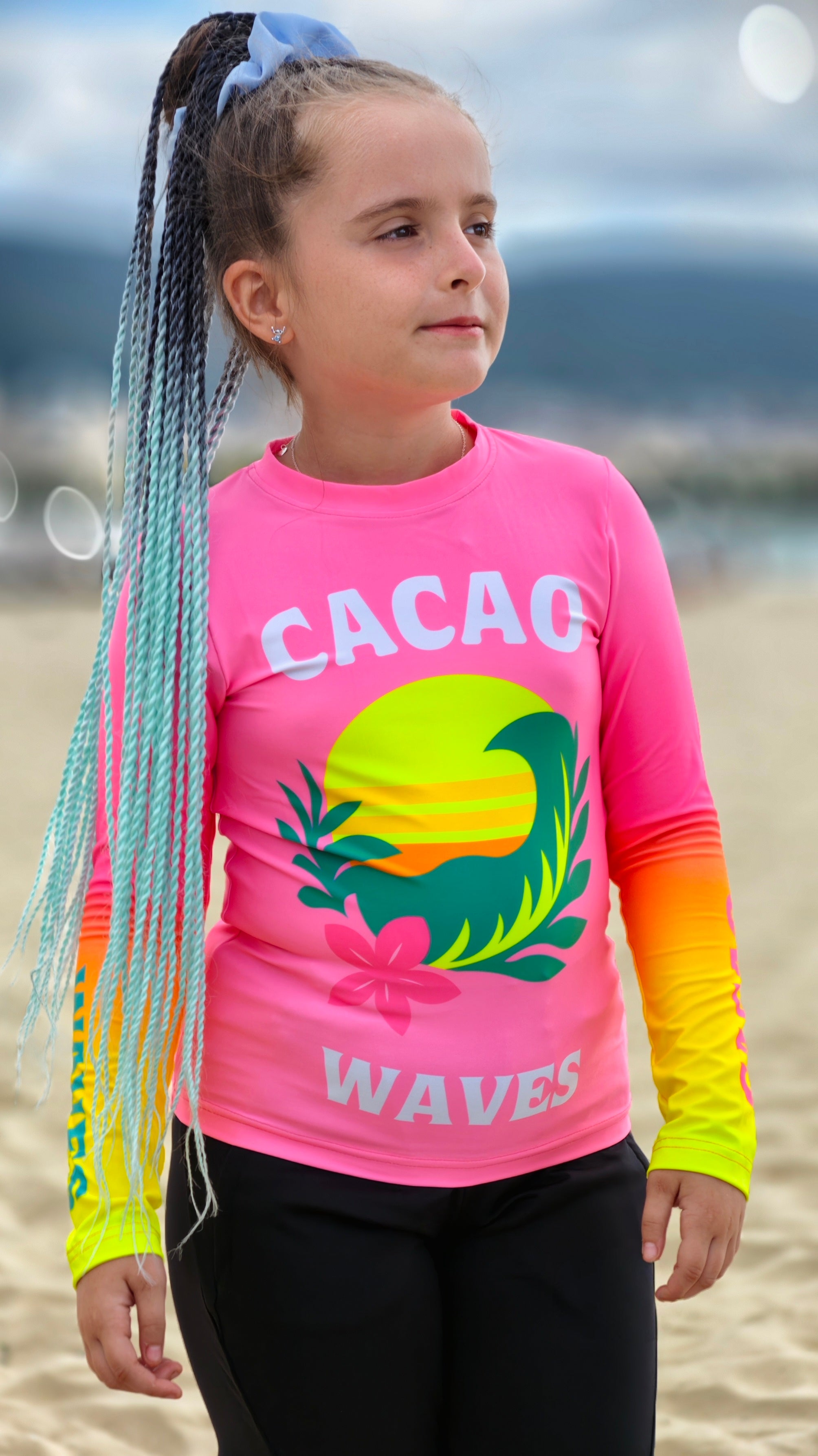 Детска плажна тениска Sunshine CACAO Beachwear™️ със UV защита