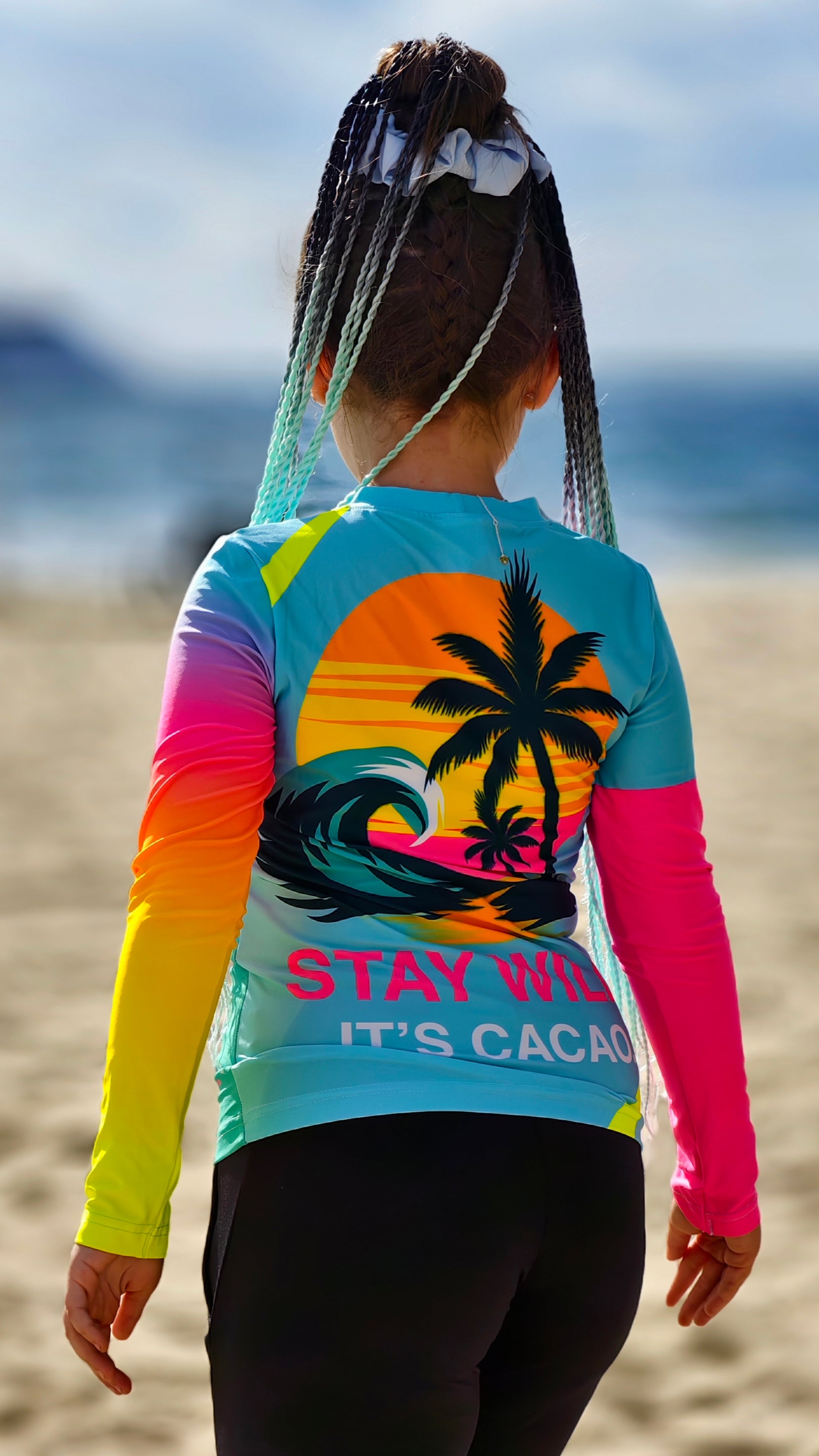 Детска блуза с дълъг ръкав Ocean Joy CACAO Beachwear™️ със слънцезащита