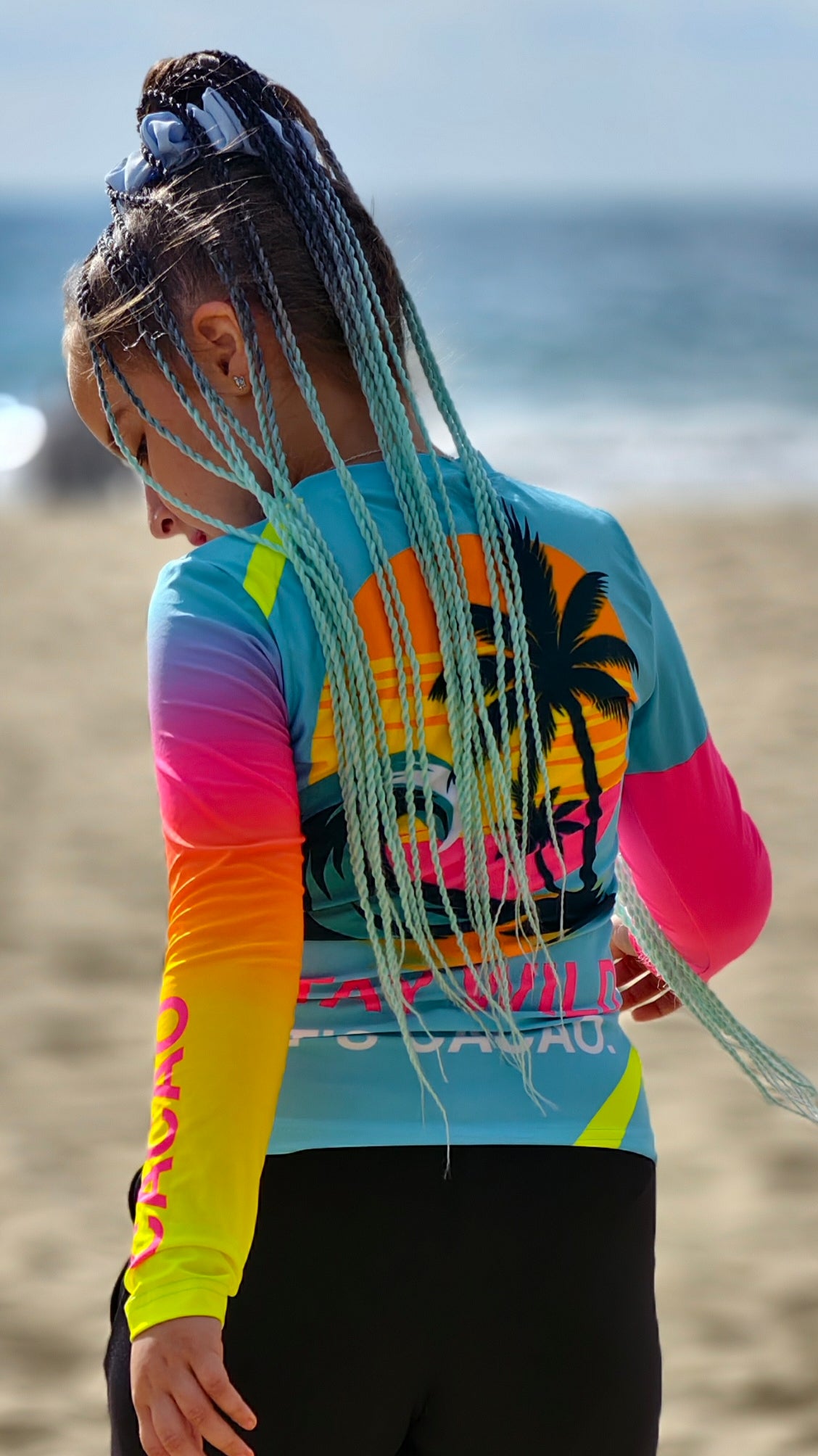 Детска блуза с дълъг ръкав Ocean Joy CACAO Beachwear™️ със слънцезащита